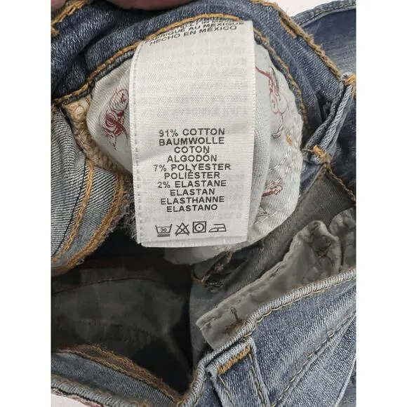 True Religion Womens Stella Skinny Low Rise Stretch Blue Denim Jeans 26 MSRP 199