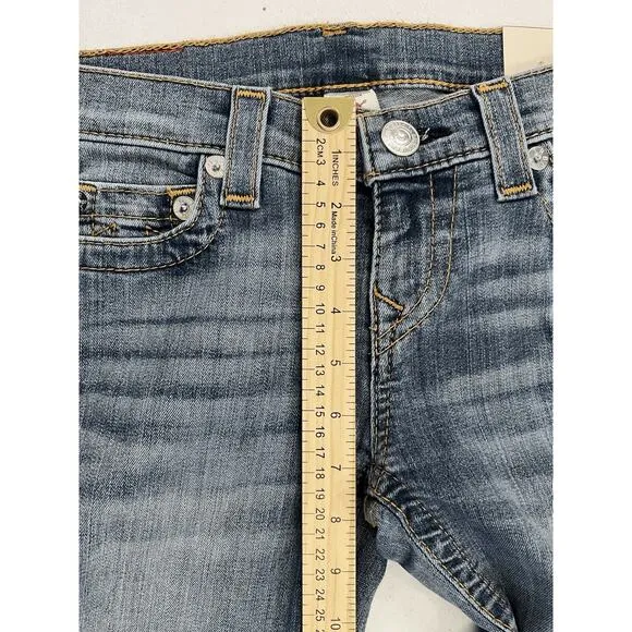 True Religion Womens Stella Skinny Low Rise Stretch Blue Denim Jeans 26 MSRP 199