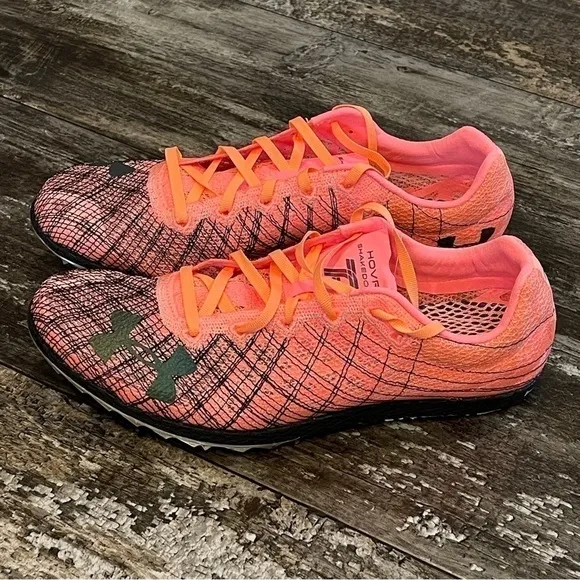 Under Armour Hovr Shakedown Dark Sky Distance Track Spike Cleats 3026064-001 NEW