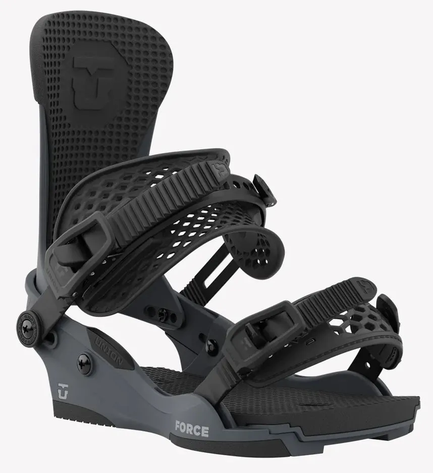 Union Force Mens Snowboard Bindings (Team High Back) Charcoal Grey