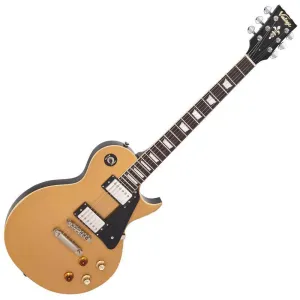 Vintage V100 ICON Electric Guitar ~ Distressed Gold Top