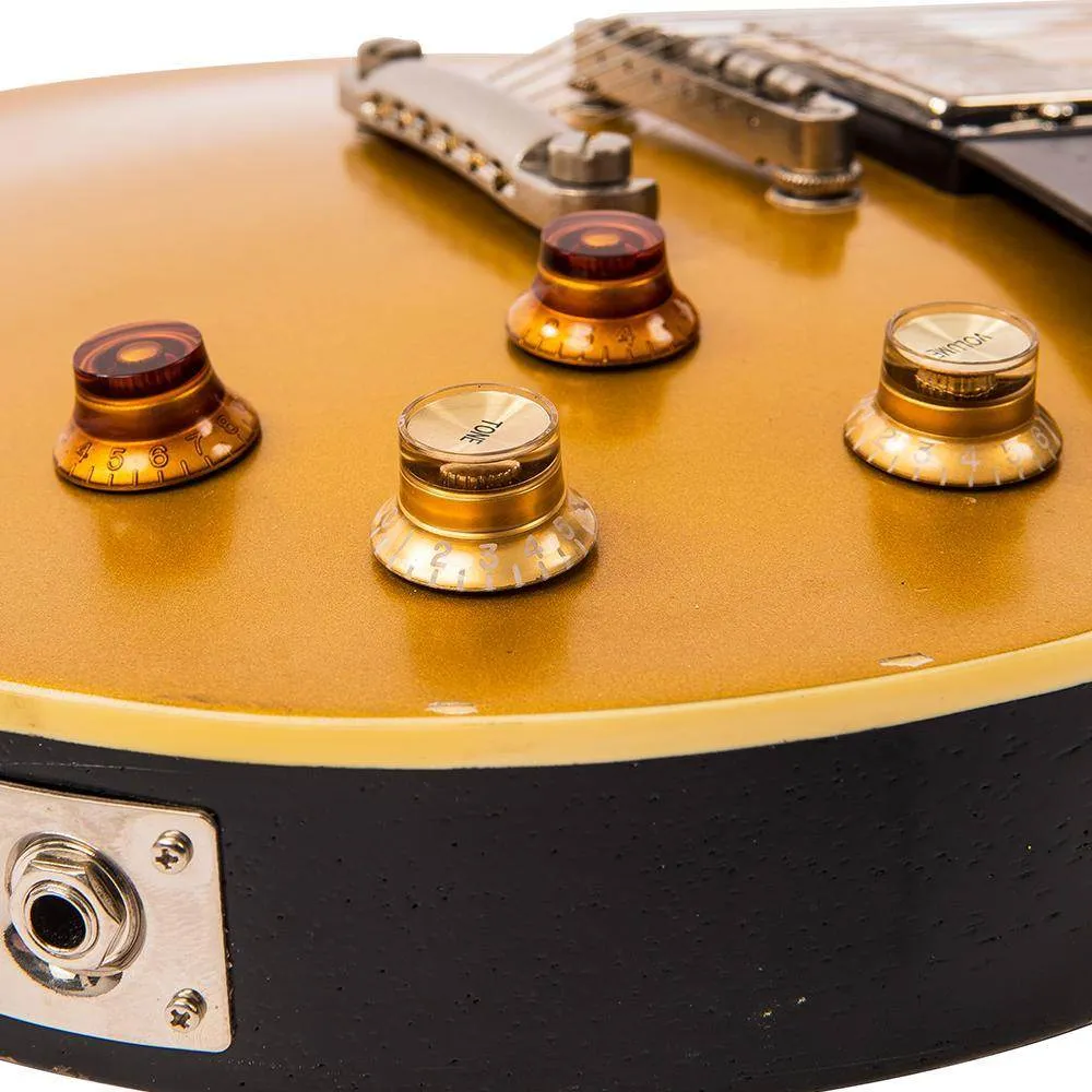 Vintage V100 ICON Electric Guitar ~ Distressed Gold Top