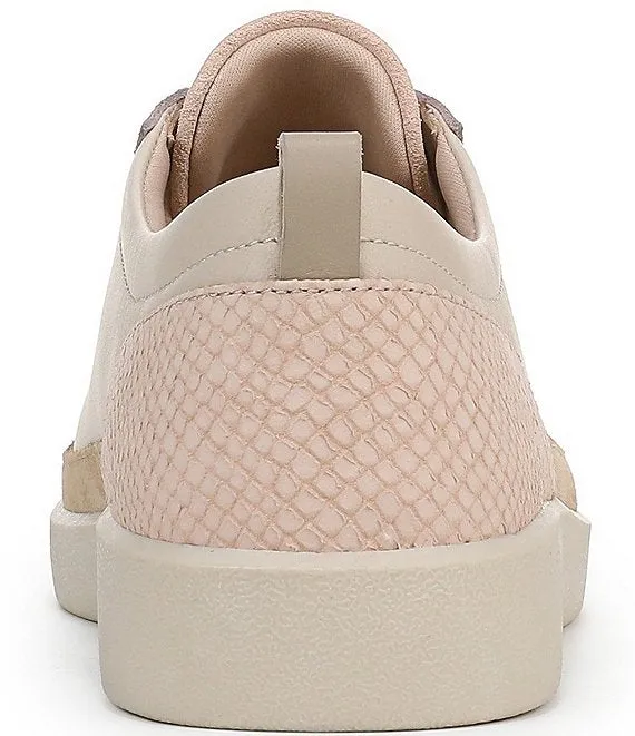 Winny Leather and Suede Colorblock Sneakers - Parchment/Cameo Rose - H7773LK