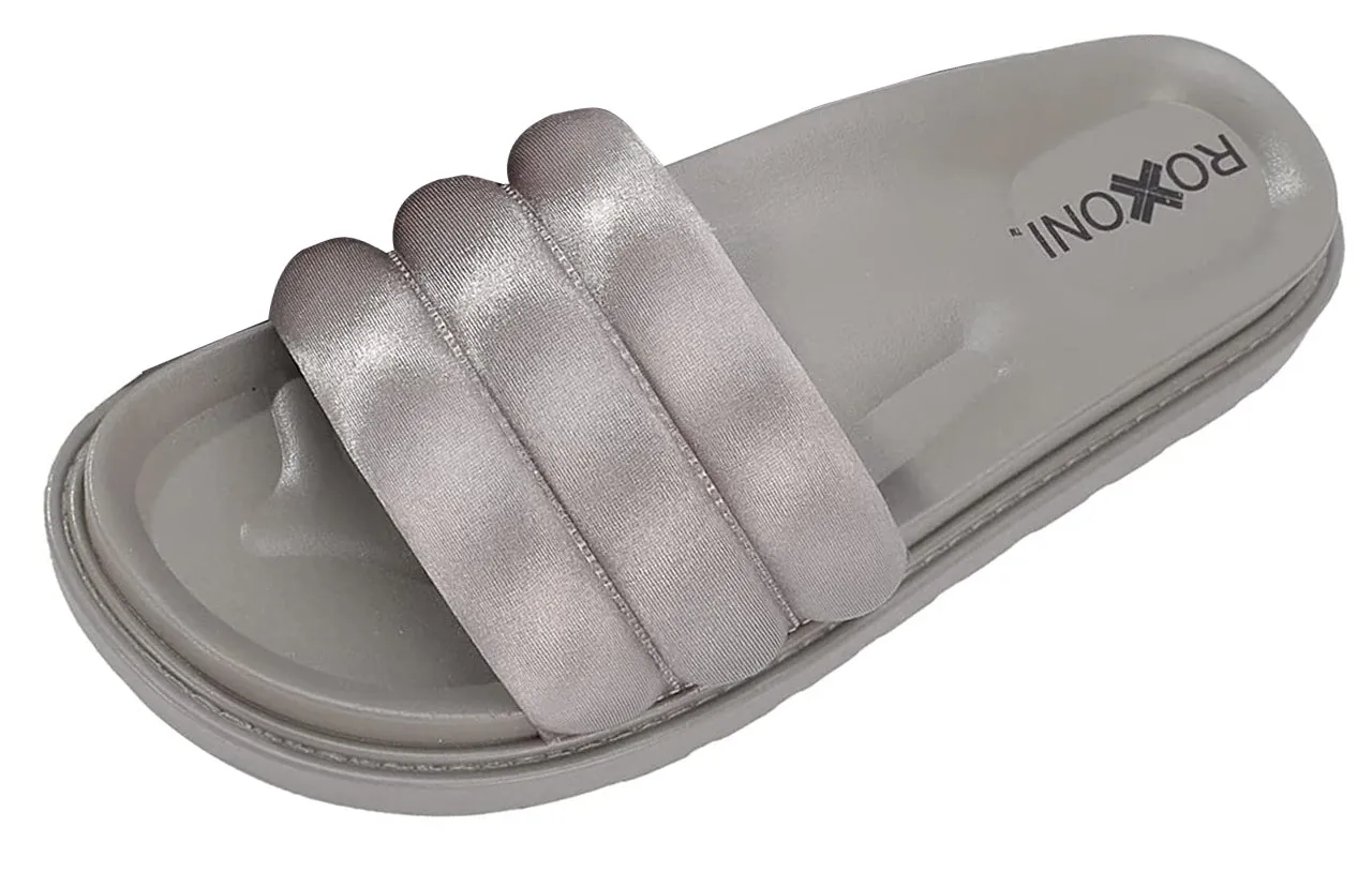 Women’s Padded Strap Slide Sandals; Stylish Open Toe Sandals in 4 Fashionable Colors