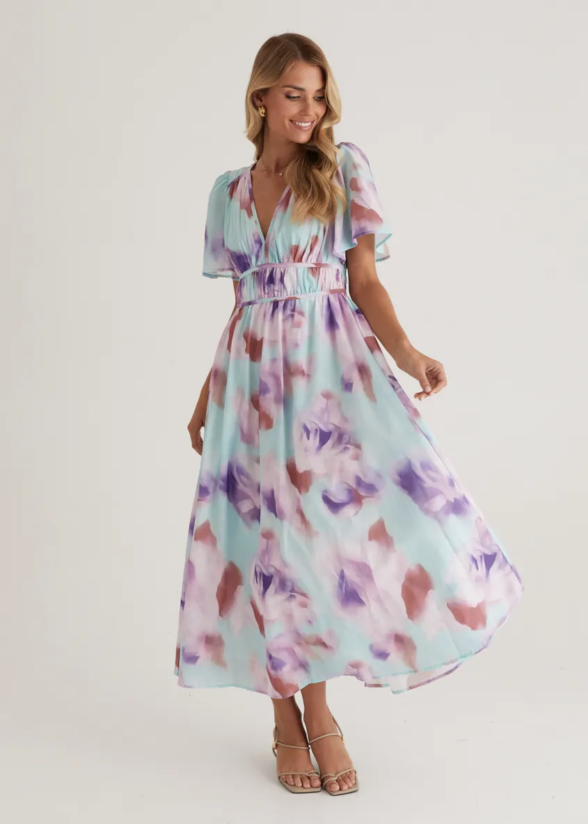 Yuliana Midi Dress - Lilac Floral