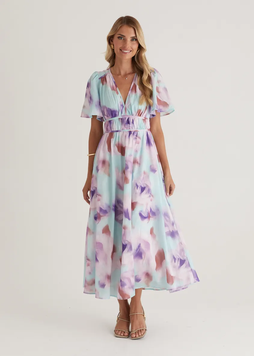 Yuliana Midi Dress - Lilac Floral