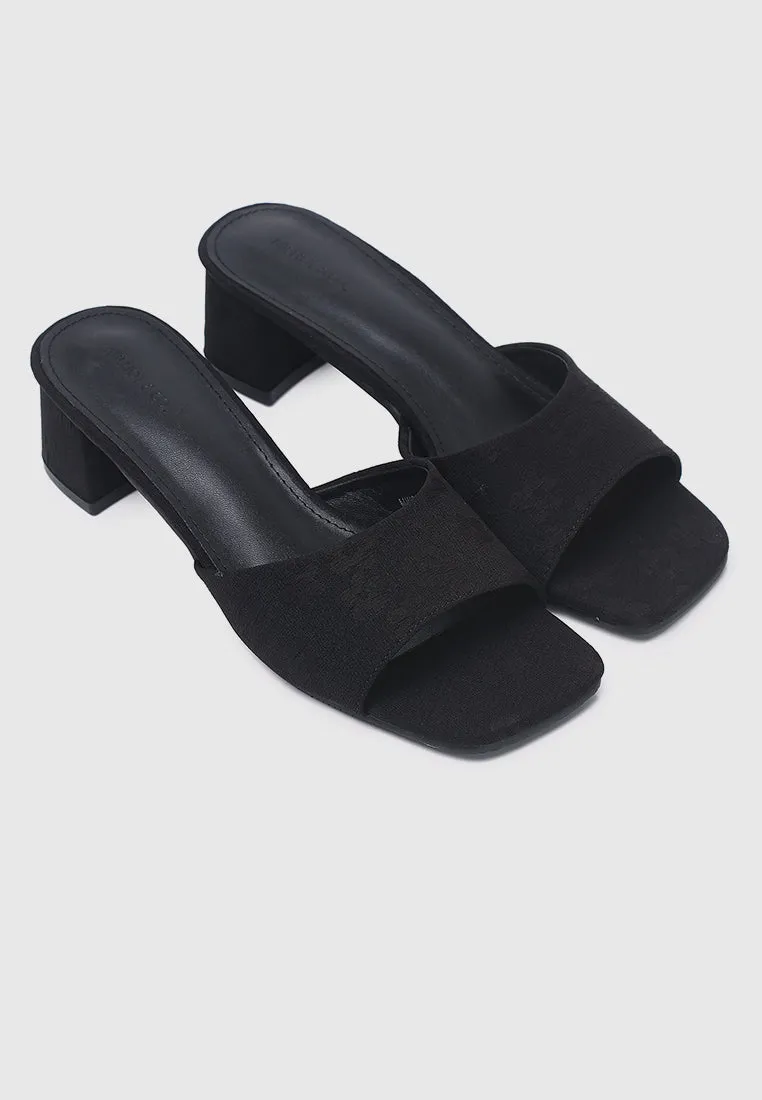 Yuri Floral Heels (Black)
