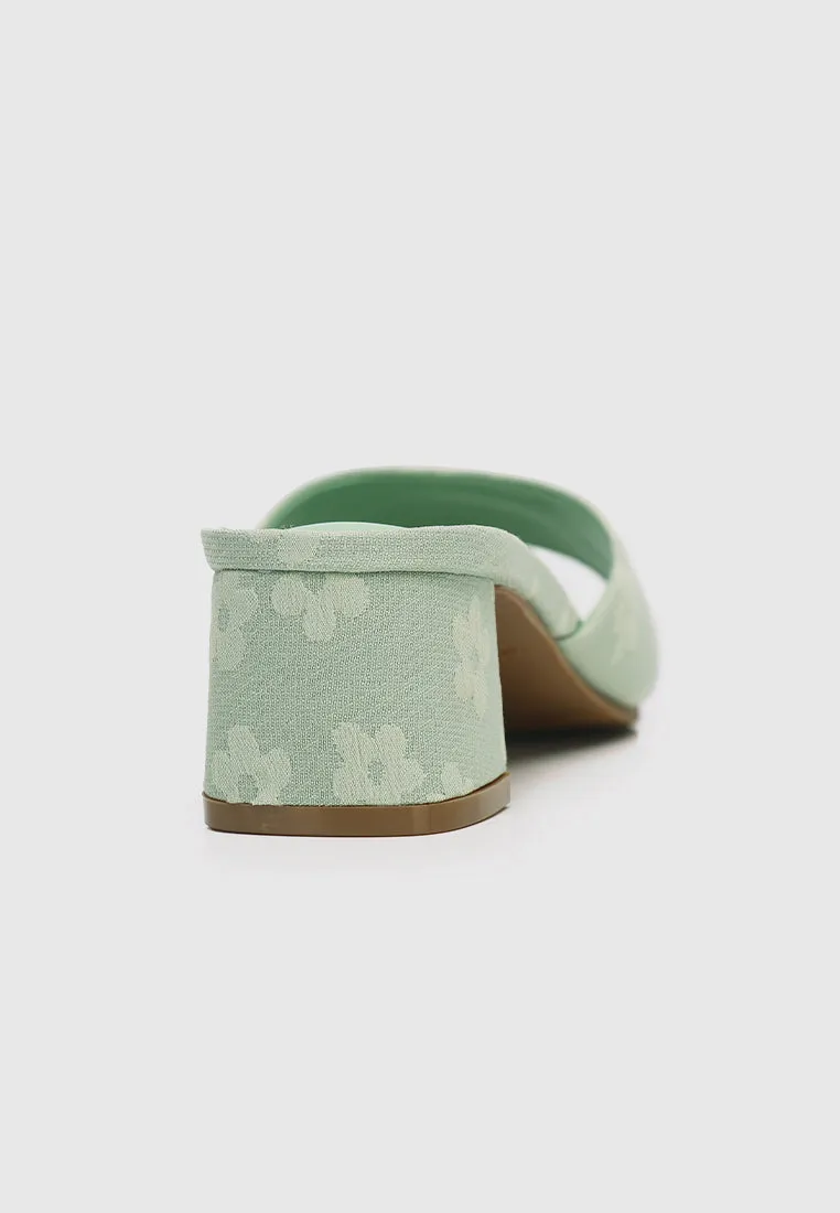 Yuri Floral Heels (Light Green)
