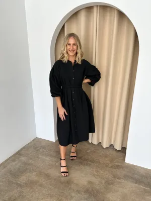 Zen Midi Dress- Black