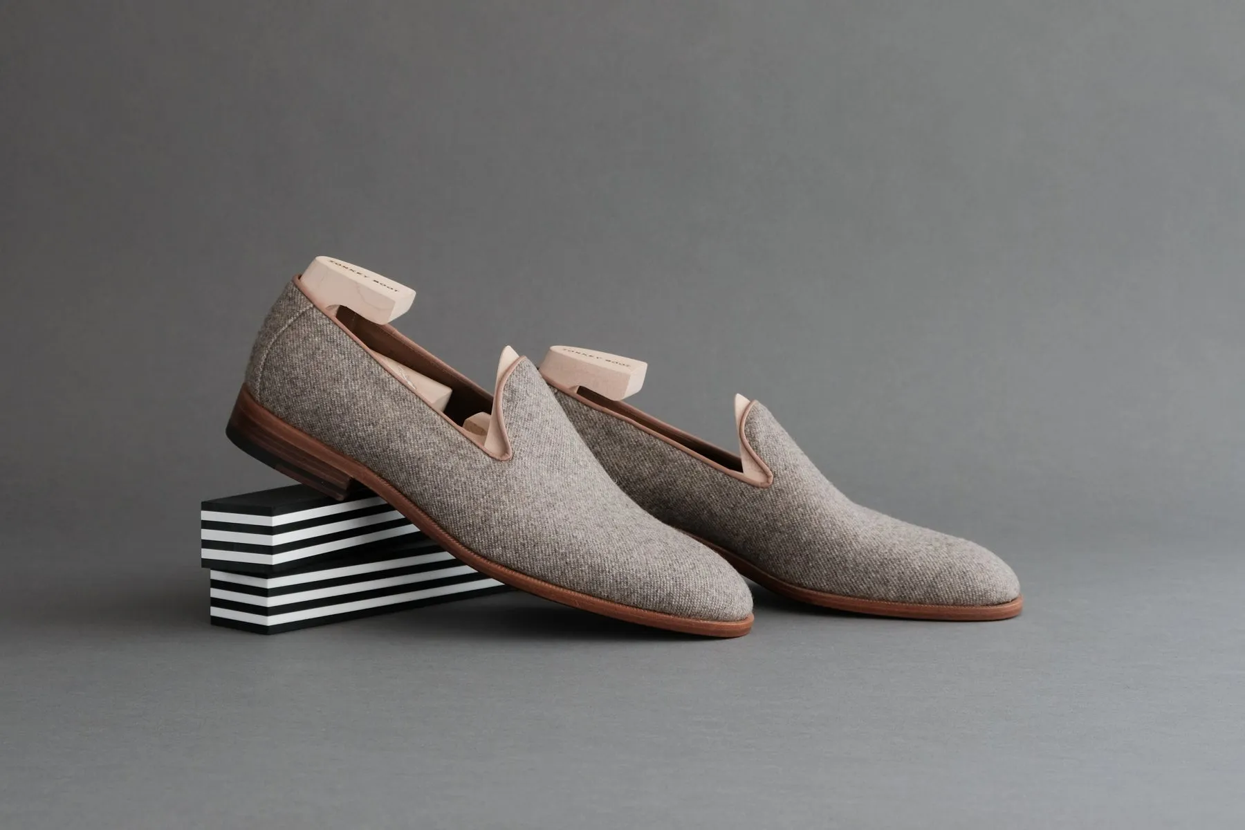 ZeroSevenFive.Grant Plain Loafers From Wool Lined With Calf Leather