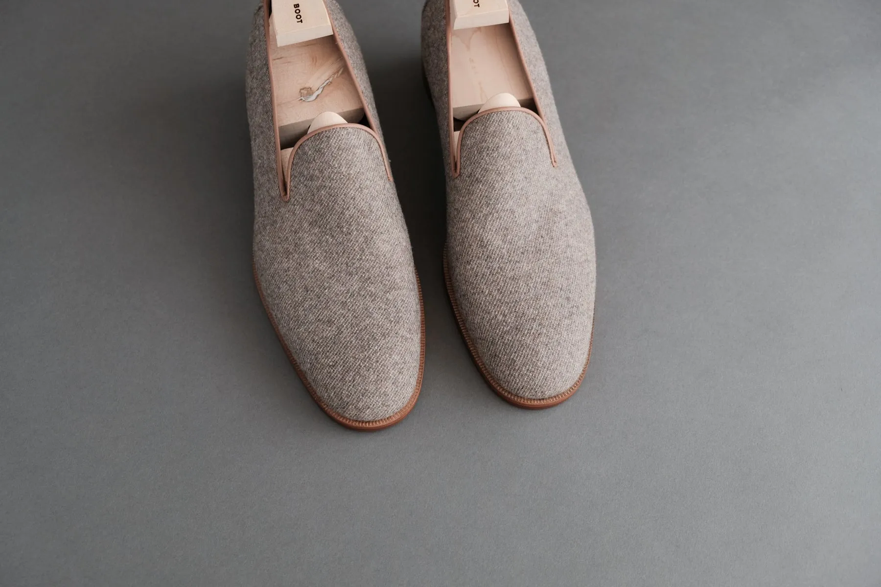 ZeroSevenFive.Grant Plain Loafers From Wool Lined With Calf Leather