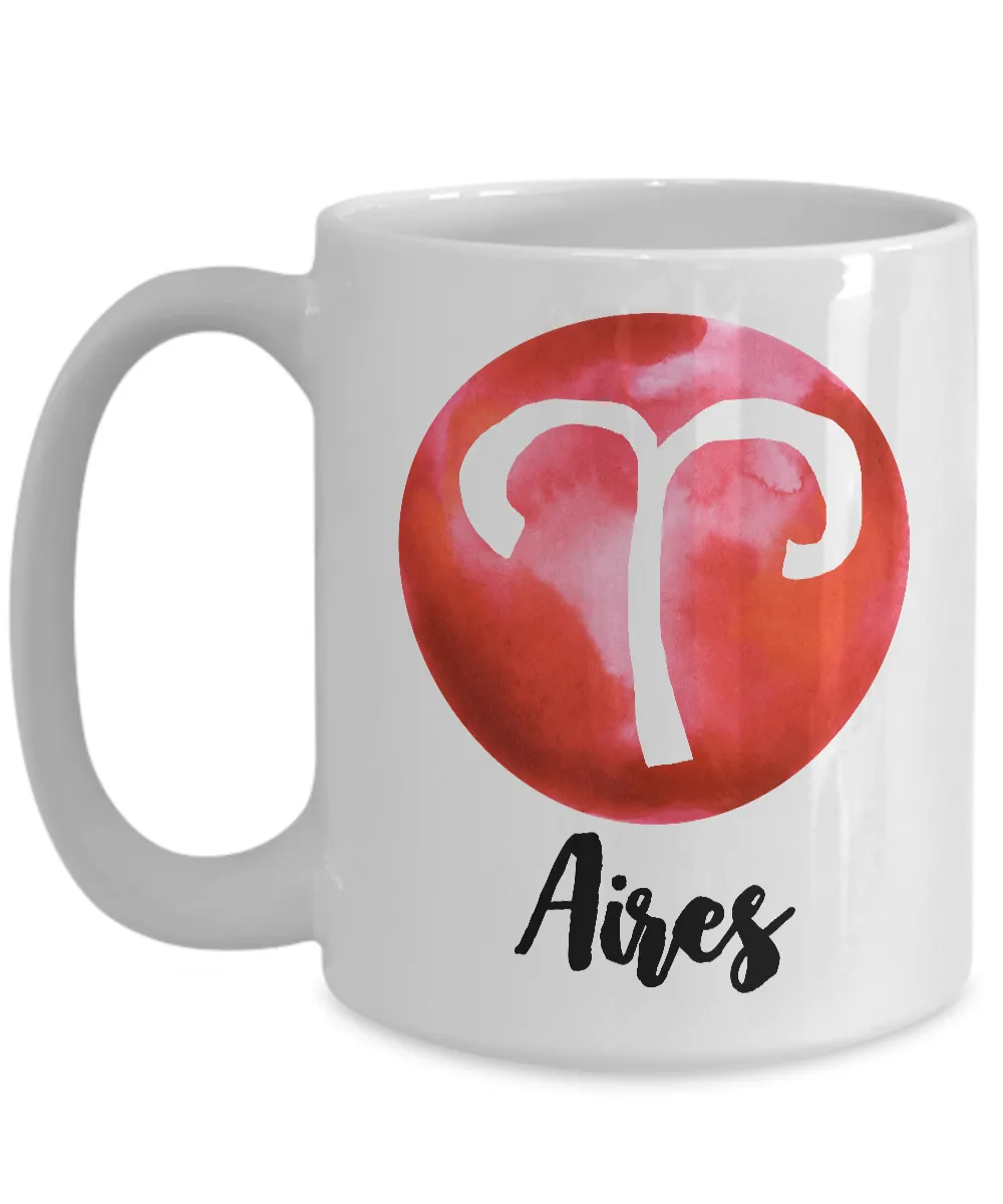 Zodiac Aires Horoscope Coffee Mug - Astrology Gift - Metaphysical, Celestial, Astrology, Horoscopes
