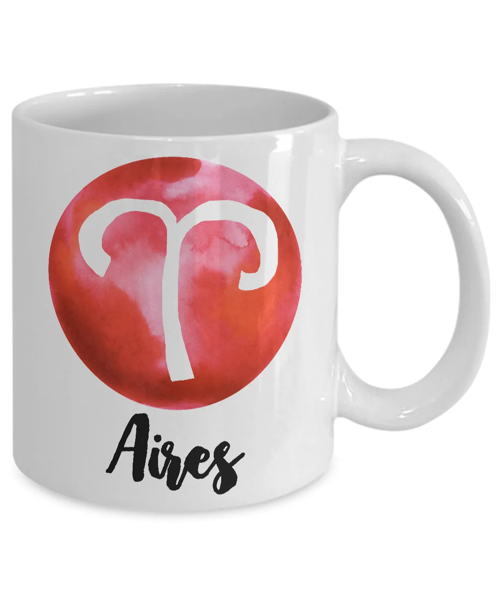 Zodiac Aires Horoscope Coffee Mug - Astrology Gift - Metaphysical, Celestial, Astrology, Horoscopes