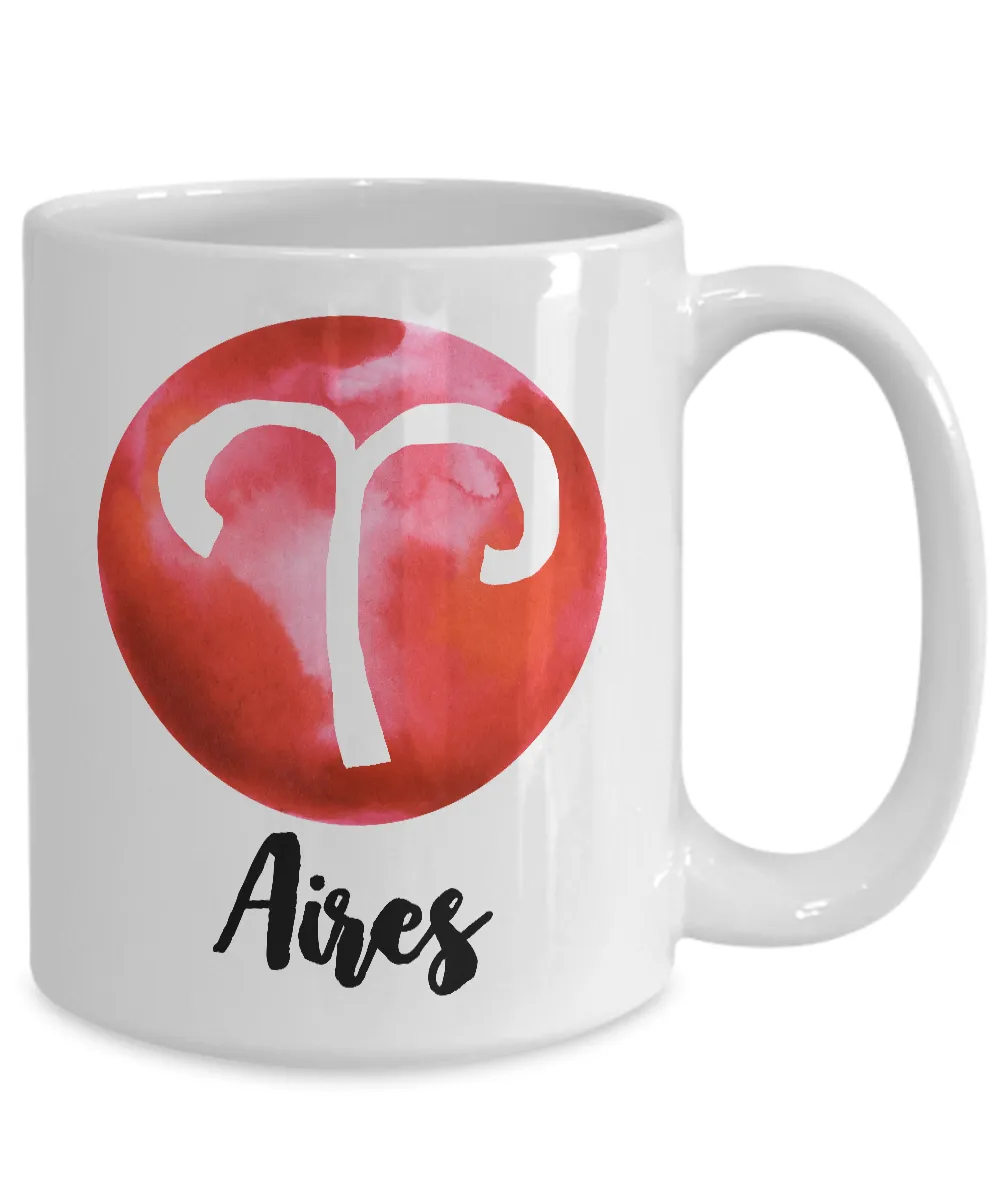 Zodiac Aires Horoscope Coffee Mug - Astrology Gift - Metaphysical, Celestial, Astrology, Horoscopes